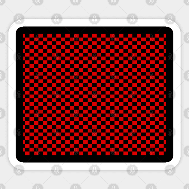 Checkered Red And Black Sticker by DragonTees